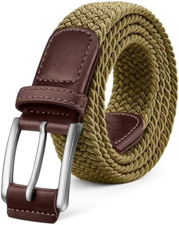 Men's Woven Braided Stretch Web Golf Belt 1 3/8″