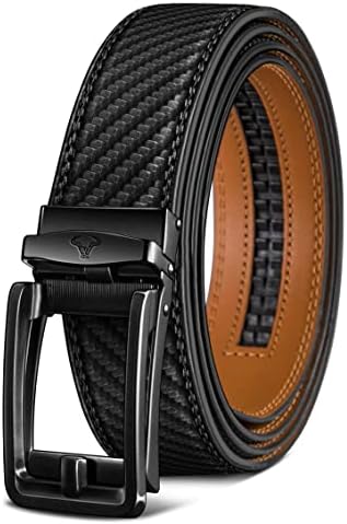Ratchet Trimmable Leather Belt