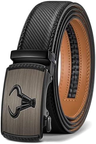 Ratchet Trimmable Leather Belt