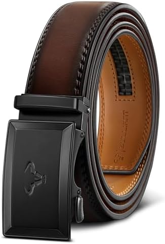 Ratchet Trimmable Leather Belt