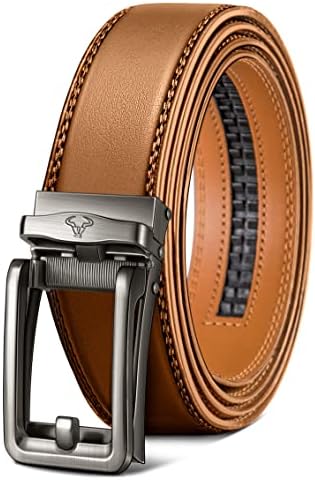 Ratchet Trimmable Leather Belt