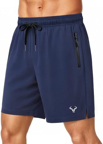 Stretch Athletic Shorts for Men Gym Running Workout-Zipper Pocket