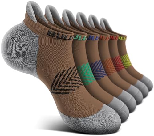 Women Cushioned Running Ankle Socks Anti-Slip Y-Heel No Show 6Pack