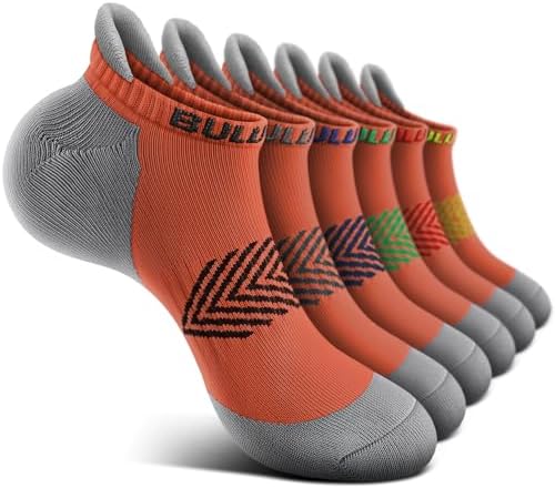 Women Cushioned Running Ankle Socks Anti-Slip Y-Heel No Show 6Pack