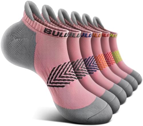Women Cushioned Running Ankle Socks Anti-Slip Y-Heel No Show 6Pack