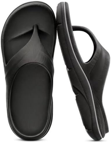 Women Flip Flops-Yoga Mat Footbed Thong Sandals-Cushioned Footbed