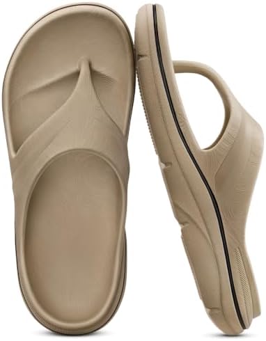Women Flip Flops-Yoga Mat Footbed Thong Sandals-Cushioned Footbed