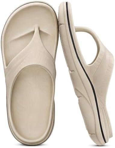Women Flip Flops-Yoga Mat Footbed Thong Sandals-Cushioned Footbed