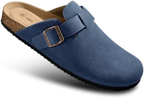 Women Mule Clogs-Cushioned Cork Footbed-Arch Support-Fleece Lined