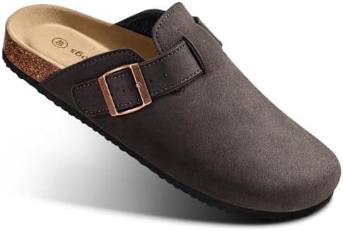 Women Mule Clogs-Cushioned Cork Footbed-Arch Support-Fleece Lined