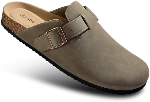 Women Mule Clogs-Cushioned Cork Footbed-Arch Support-Fleece Lined