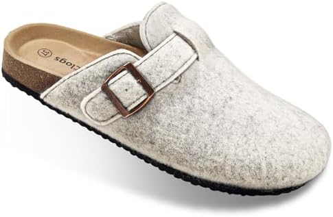 Women Mules Clogs-Memory Foam Cushioned Cork Footbed-Fleece Lined