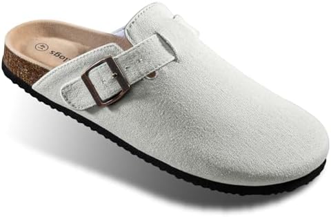 Women Mules Clogs-Memory Foam Cushioned Cork Footbed-Fleece Lined