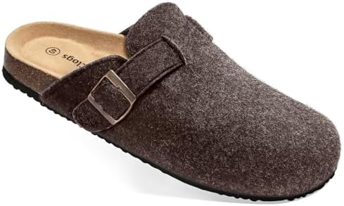 Women Mules Clogs-Memory Foam Cushioned Cork Footbed-Fleece Lined