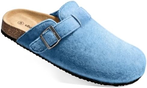 Women Mules Clogs-Memory Foam Cushioned Cork Footbed-Fleece Lined