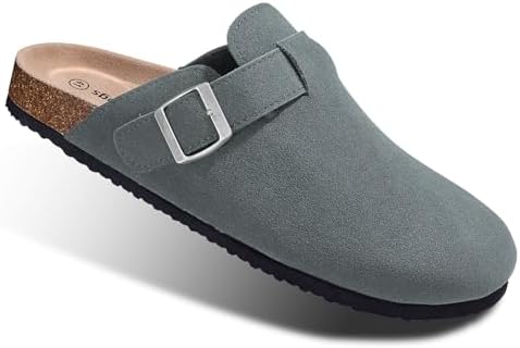 Women Mules Clogs-Memory Foam Cushioned Cork Footbed-Fleece Lined