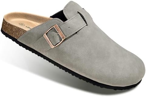 Women Mules Clogs-Memory Foam Cushioned Cork Footbed-Fleece Lined